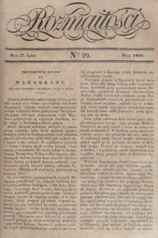 Rozmaitości : pismo dodatkowe do Gazety Lwowskiej. 1841, nr 29