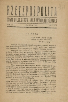 Rzeczpospolita : organ Polskiej Ludowej Akcji Niepodległościowej PLAN. R.2, nr 4 (3 maja 1942)