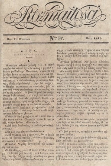 Rozmaitości : pismo dodatkowe do Gazety Lwowskiej. 1841, nr 37