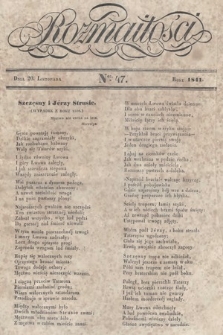 Rozmaitości : pismo dodatkowe do Gazety Lwowskiej. 1841, nr 47