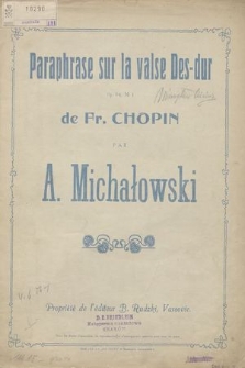 Paraphase : op. 64 no 1 de Fr. Chopin