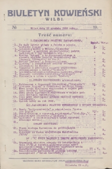 Biuletyn Kowieński Wilbi. 1925, № 19 (21 grudnia)
