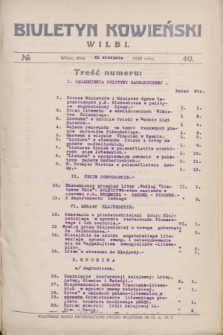 Biuletyn Kowieński Wilbi. 1926, № 40 (21 sierpnia)