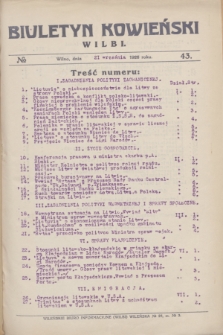 Biuletyn Kowieński Wilbi. 1926, № 43 (21 września)