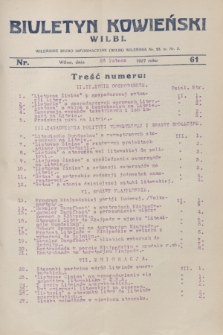 Biuletyn Kowieński Wilbi. 1927, nr 61 (26 lutego)