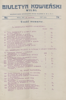 Biuletyn Kowieński Wilbi. 1927, nr 74 (20 czerwca)