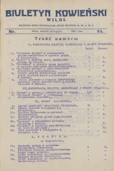 Biuletyn Kowieński Wilbi. 1927, nr 83 (24 sierpnia)