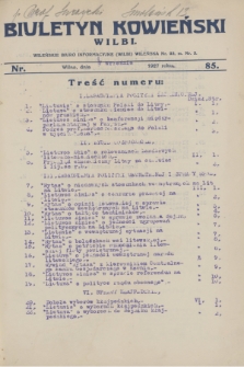 Biuletyn Kowieński Wilbi. 1927, nr 85 (7 września)