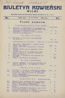 Biuletyn Kowieński Wilbi. 1927, nr 87 (22 września)