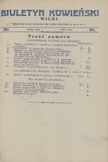Biuletyn Kowieński Wilbi. 1927, nr 92 (24 października)