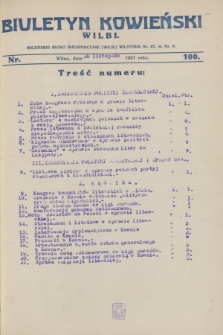 Biuletyn Kowieński Wilbi. 1927, nr 100 (28 listopada)