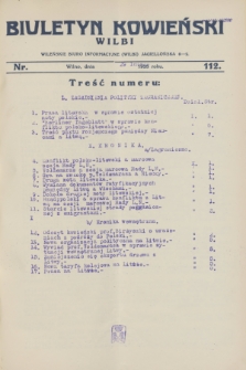 Biuletyn Kowieński Wilbi. 1928, nr 112 (29 lutego)