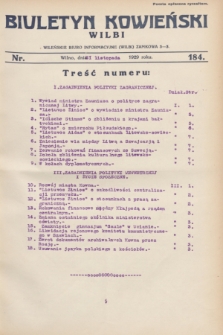 Biuletyn Kowieński Wilbi. 1929, nr 184 (21 listopada)