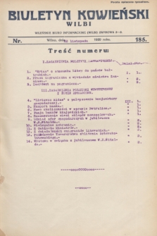 Biuletyn Kowieński Wilbi. 1929, nr 185 (22 listopada)