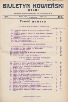 Biuletyn Kowieński Wilbi. 1929, nr 190 (2 grudnia)