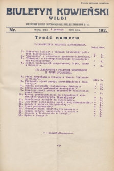 Biuletyn Kowieński Wilbi. 1929, nr 192 (5 grudnia)