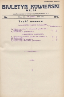 Biuletyn Kowieński Wilbi. 1929, nr 196 (11 grudnia)
