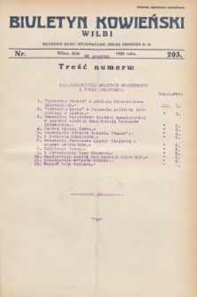 Biuletyn Kowieński Wilbi. 1929, nr 203 (23 grudnia)