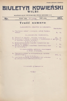 Biuletyn Kowieński Wilbi. 1930, nr 233 (15 lutego)