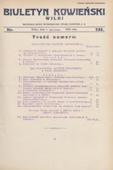 Biuletyn Kowieński Wilbi. 1930, nr 258 (7 kwietnia)