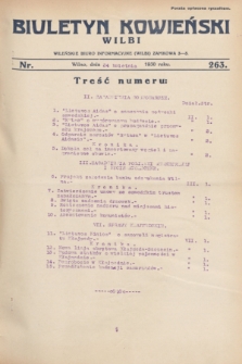 Biuletyn Kowieński Wilbi. 1930, nr 263 (24 kwietnia)