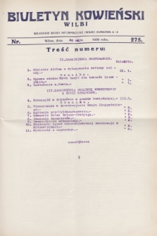 Biuletyn Kowieński Wilbi. 1930, nr 275 (30 maja)