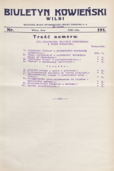 Biuletyn Kowieński Wilbi. 1930, nr 291 (12 lipca)