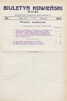 Biuletyn Kowieński Wilbi. 1930, nr 294 (17 lipca)
