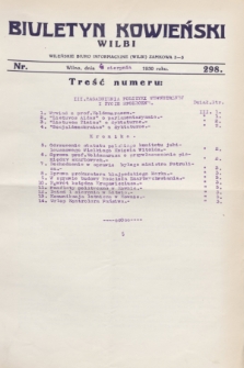 Biuletyn Kowieński Wilbi. 1930, nr 298 (4 sierpnia)
