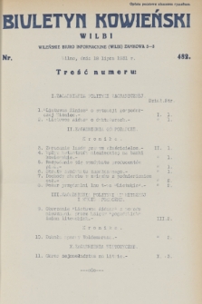 Biuletyn Kowieński Wilbi. 1931, nr 482 (18 lipca)