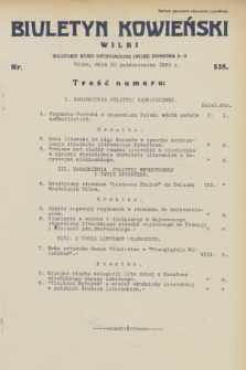 Biuletyn Kowieński Wilbi. 1931, nr 538 (20 października)