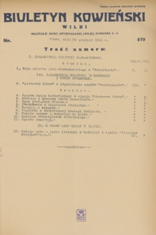 Biuletyn Kowieński Wilbi. 1931, nr 579 (21 grudnia)