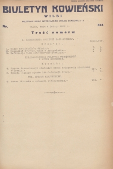 Biuletyn Kowieński Wilbi. 1932, nr 603 (4 lutego)