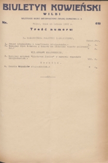 Biuletyn Kowieński Wilbi. 1932, nr 610 (15 lutego)