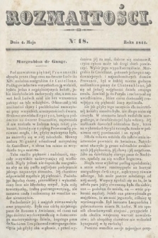 Rozmaitości : pismo dodatkowe do Gazety Lwowskiej. 1844, nr 18