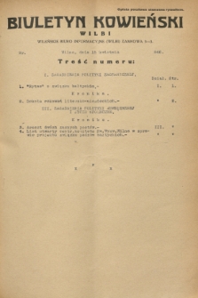 Biuletyn Kowieński Wilbi. 1933, nr 846 (15 kwietnia)