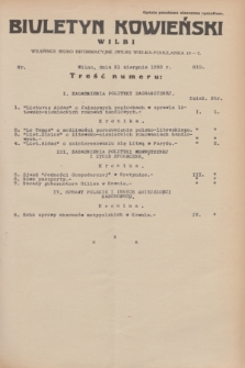 Biuletyn Kowieński Wilbi. 1933, nr 910 (21 sierpnia)