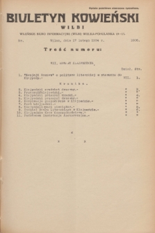 Biuletyn Kowieński Wilbi. 1934, nr 1006 (17 lutego)