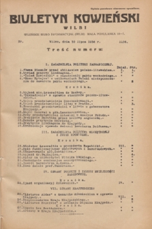 Biuletyn Kowieński Wilbi. 1934, nr 1106 (30 lipca)