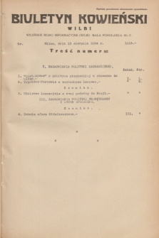 Biuletyn Kowieński Wilbi. 1934, nr 1115 (13 sierpnia)