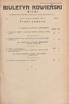 Biuletyn Kowieński Wilbi. 1934, nr 1121 (25 sierpnia)