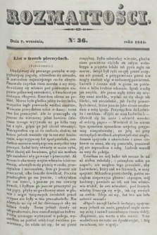 Rozmaitości : pismo dodatkowe do Gazety Lwowskiej. 1844, nr 36