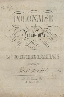 Polonaise : pour le piano-forte : dediée M-elle Josephine Krahnass