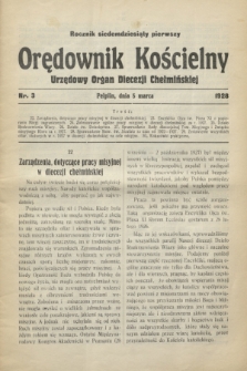 Orędownik Kościelny : urzędowy organ Diecezji Chełmińskiej. R.71, nr 3 (5 marca 1928)