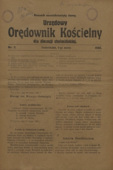 Urzędowy Orędownik Kościelny dla diecezji chełmińskiej. R.68, nr 2 (9 marca 1925)