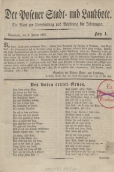 Der Posener Stadt- und Landbote : ein Blatt zur Unterhaltung und Belehrung für Jedermann. 1835, Nro. 1 (3 Januar)