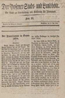 Der Posener Stadt- und Landbote : ein Blatt zur Unterhaltung und Belehrung für Jedermann. 1835, Nro. 21 (23 Mai)