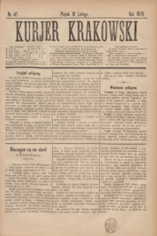 Kurjer Krakowski. 1870, nr 40 (18 lutego)