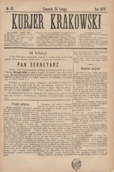 Kurjer Krakowski. 1870, nr 45 (24 lutego)