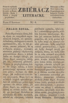 Zbiéracz Literacki. [T.1], Ner 6 (17 listopada 1837)